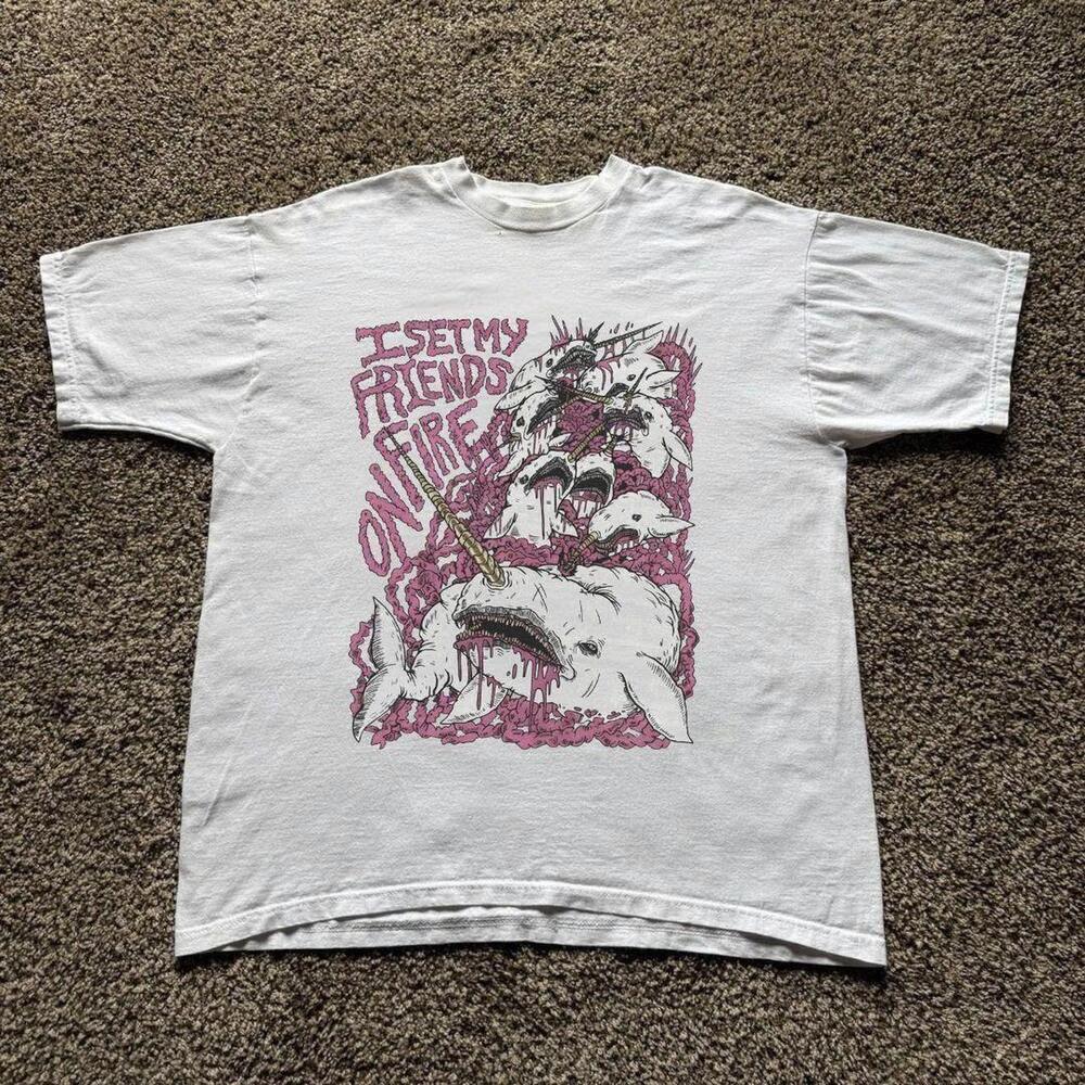 White And I Set My Friends On Fire Band Tee